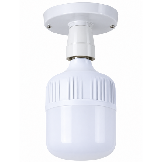 High-power LED T-bulb installed in an industrial-style fitting.