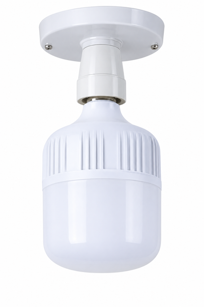 High-power LED T-bulb installed in an industrial-style fitting.