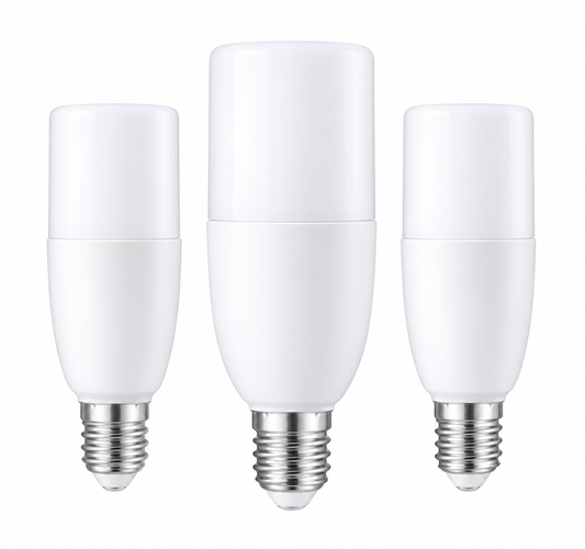 Slim cylindrical LED bulb with E27 base, shown on a white background.