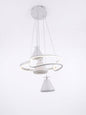 White LED staggered cone multi-drop pendant light, shown on a white background.