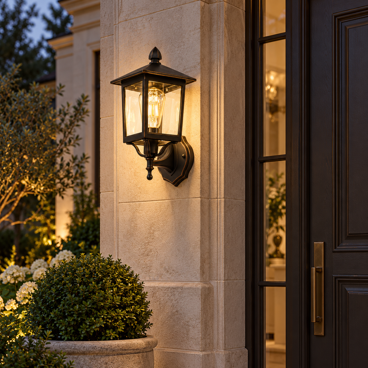 Outdoor Wall Cage Lantern – Black
