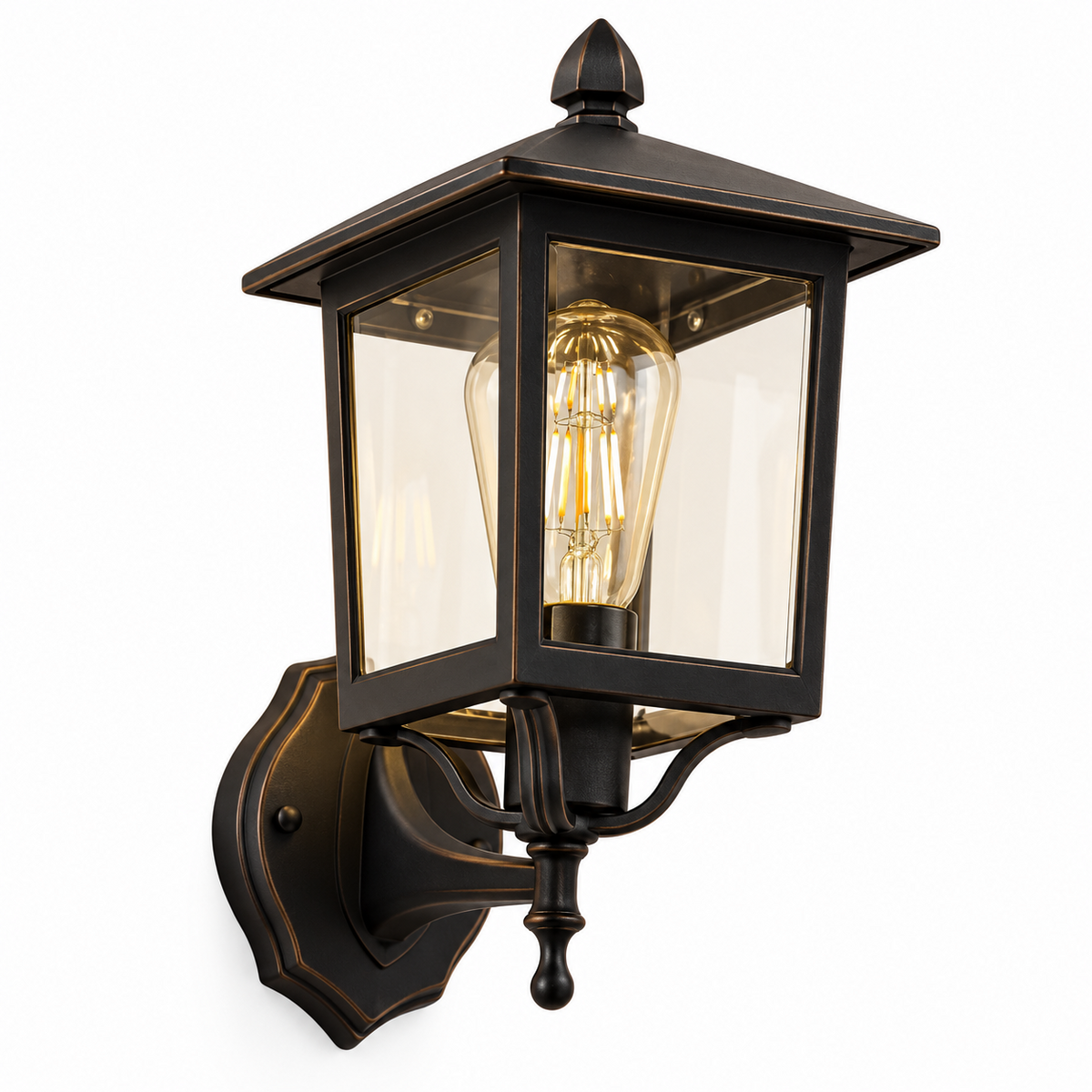 Outdoor wall cage lantern black
