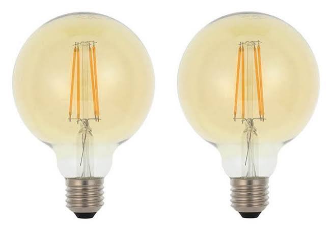 G125 large globe-shaped filament LED bulb with E27 base, shown on a white background.
