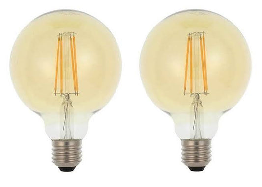 G125 large globe-shaped filament LED bulb with E27 base, shown on a white background.