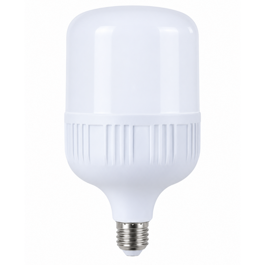 High-power LED T-bulb with E27 base, shown on a white background.