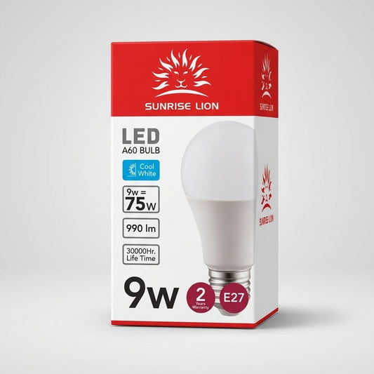 Cool white E27 LED bulb shown on a white background.