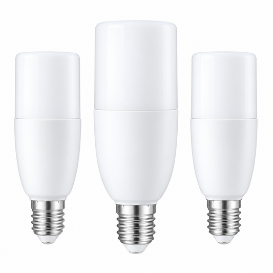 Slim cylindrical LED bulb with E27 base, shown on a white background.