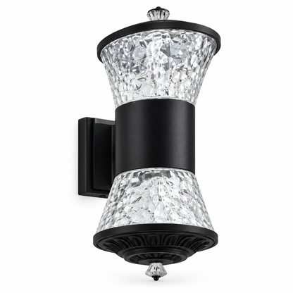 Light up your wall from above and below with this black double light Outdoor Wall Lantern.
