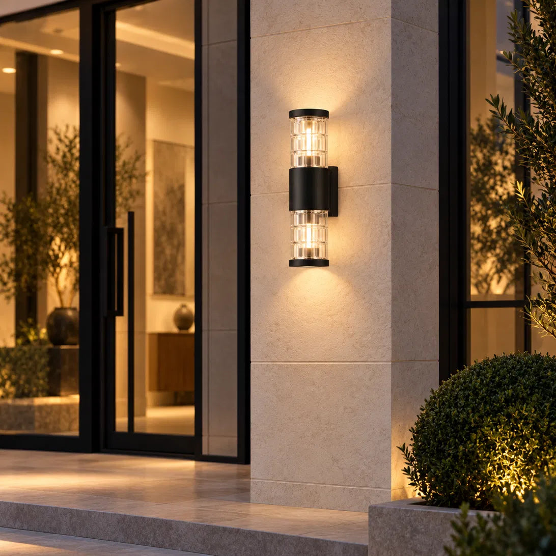 Rectangle Outdoor Wall Lantern - Black, Single or Double Light