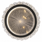 A decorative round ceiling light featuring a gold-toned patterned border and a circular centre design